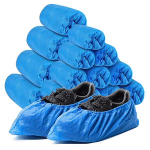 Shoe Cover P.E, Waterproof and Non-Slip, Blue, Size: Standard, Pack of 100 Pcs